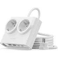 ORICO PDC25 25W 6-in-1 Steckdosenleiste (2x Netzanschluss + 2x USB-A + 2x USB-C) – Weiß