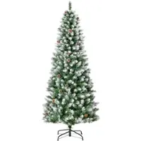 Furnicato Künstlicher Weihnachtsbaum 180 Cm Mit 630 Zweigen Und 37 Zapfen Grün Weiß