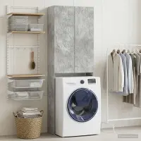 vidaXL Toilettenschrank DELFT Betongrau 66 x 25,5 x 190 cm