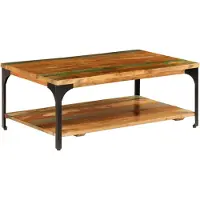 vidaXL Couchtisch mit Ablage 100x60x35 cm Altholz Massiv