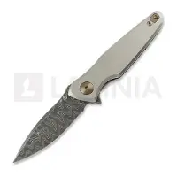 Spartan Blades Pandia Damascus Taschenmesser, Satin/Blasted Titanium & Bronze HW