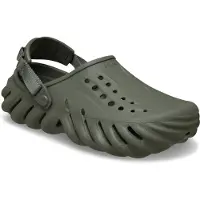 Crocs Echo Herren Schuhe im Holzschuh-Stil, gefertigt aus robustem Kunststoff, in Grau