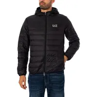 Emporio Armani EA7 Gewebte Daunenjacke, Schwarz XXL