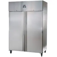 Romux Kühlschrank mit 2 Türen 134 cm mit Umluftkühlung | Gastro Kühlschrank aus Edelstahl mit 1065 L Kapazität - 6 Einlegeböden und 750 W