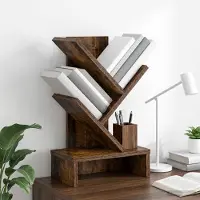 vidaXL Baumbücherregal 3-stöckig 30 x 18 x 48 cm Holzwerkstoff