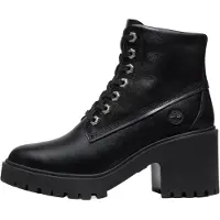 Timberland für Damen. TB0A5S49W021 Leder-Stiefeletten Stone Heights schwarz (39 W), 5 bis 8 cm, Schnürsenkel, Lässig