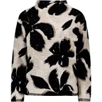 Betty Barclay Strickpullover "Strickpullover mit Stehkragen", Damen, Gr. 42, beige (beige, schwarz), Obermaterial: 98% Baumwolle CO. 2% Polyester PES., Pullover Strickpullover