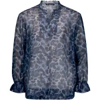 Betty Barclay Chiffonbluse "Chiffonbluse mit Animalprint", Damen, Gr. 42, blau (blau, braun), Blusen Chiffonbluse