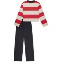 Schiesser Pyjama in Rot/Weiß/Schwarz | Gr.: 176