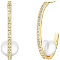 Rosefield - Gold-plated hoop earrings with pearl JEPSG-J1290