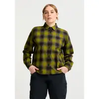 Jack Wolfskin Flanellbluse "BAJA FLANNEL SHIRT W", Damen, Gr. L (42/44), checkschwarznavy, sheerplum, Obermaterial: 100% Baumwolle, Blusen Flanellbluse, Flanellhemd, weich, vielseitig kombinierbar