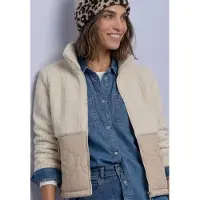 Street One Kurzjacke Materialmix aus Teddy- und gesteppten Webstoff