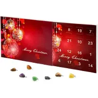 VALIOSA Mode-Schmuck Adventskalender mit Halskette + 23 individuelle Anhänger aus Halb-Edelstein, Geschenkidee für Mädchen, 24-teilig (1 Set)
