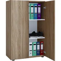 VCM Büroschrank mit 3 Fächern | moderner Aktenschrank mit Drehtüren | Maße ca. B. 70 x H. 110 x T. 40 cm – Lona 3-Fach