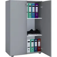 VCM Aktenschrank "Büroschrank Bücher Ordner Aktenschrank Lona 3fach", grau, B:70cm T:40cm, Obermaterial: 100% Holz Wood., Schränke, Aktenschrank