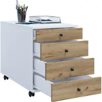 VCM Container "Rollcontainer Bürocontainer Schublade Lona 50 cm", braun (weiß, honig, eiche), B:42cm T:50cm, Obermaterial: 100% Holz Wood., Rollwagen, Container