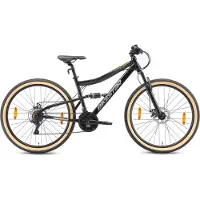 Bikestar Fully Mountainbike 27,5 Zoll | 17 Zoll Rahmen, 21 Gang Shimano Schaltung, Scheibenbremse | Schwarz