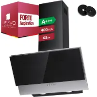 Levivo A+++ Kopffreie Dunstabzugshaube 60cm Umluft & Abluft mit 420 m³/h Luftleistung, 3 Stufen & Booster, 2 LEDs, Abzugshaube mit 2 Aktivkohlefiltern