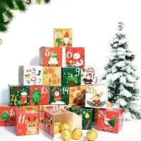 Sonstiges Adventskalender 24 befüllbare Boxen 7x7x7cm Weihnachtsdeko DIY Geschenk