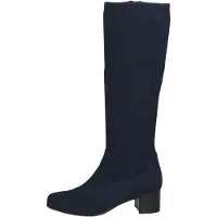 Caprice Damen Stiefel aus softem Textil mit leichtem Blockabsatz 9-25507-47, Größe:38 EU, Farbe:Blau