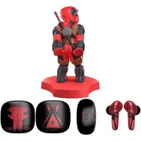 Exquisite Gaming Deadpool Marvel Holdems Minihalter & Drahtlose Kopfhörer Mit Tws Buds Pro-adaptern 10 Cm