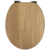 SINOBATH WC-Sitz Oval mit Softclosing Eiche Holzoptik