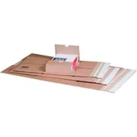 Proregal Mega Deal 100x Universalverpackung C4 LxBxH 350x260x70mm mit Selbstklebeverschluss & Aufreißfaden Variable Füllhöhe Portooptimiert Braun