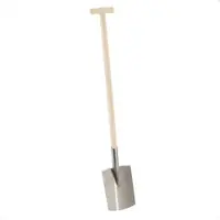 Galaflor Gärtnerspaten mit Holzstiel Stahl Spaten mit T-Griff Gartenspaten Schaufel