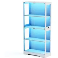 PXloue Glasvitrine 80x35x165cm Mit Stauraum LED-Beleuchtung und USB Weiß