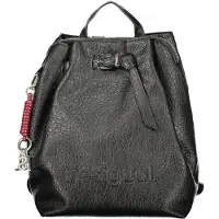 Desigual Stilvoller Damen-Rucksack Schwarz: Vielseitig mit abnehmbarem Anhänger