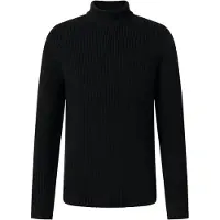 JOOP! JEANS Herren Strickpullover - Orlissor, Grobstrick, Stehkragen, Baumwoll-Woll-Mix Schwarz / M