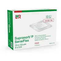 Lohmann & Rauscher GmbH & Co. KG Lohmann & Rauscher Suprasorb P SensiFlex Silikon-Schaumverband, steril, border lite – flexibel, atraumatisch - 1 Packung = 10 Stück, Maße: 7,5 x 7,5 cm 10 St
