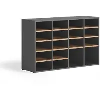 Vicco Schuhschrank Lysander, Anthrazit/Goldkraft Eiche, 104.2 x 65.5 cm mit 18 offenen Fächern