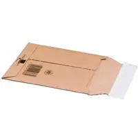 Proregal Mega Deal 100x Versandtasche Aus Wellpappe CD LxBxH 145x190x25mm mit Selbstklebeverschluss & Aufreißfaden Variable Höhe Braun Versandtüte