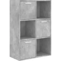 Helloshop26 - Aufbewahrungsschrank 60 x 29,5 x 90 cm mit 6 Fächern modernes Büro-/Schlafzimmerdesign Holzwerkstoff Betongrau 02_0047652