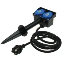 Chilitec Gartensteckdose mit Erdspieß 2Fach IP44 2m Kabel
