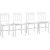 HOMCOM 4er Set Küchenstuhl mit Rückenlehne