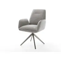 DELIFE Drehstuhl Zoa-Flex Strukturstoff Soft Grau Kreuzgestell breit Graphit 360° drehbar Wippfunktion Taschenfederkern