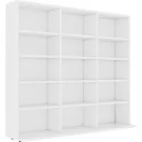 Helloshop26 - Praktischer und dekorativer CD-Schrank für das Wohnzimmer mit 15 Fächern 100 x 23 x 89 cm aus weißem Holzwerkstoff 02_0047691
