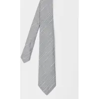 Paul Smith Men Tie Crepe Stripe Silver Größe: 8 | Krawatten Outlet | Herren | Grau