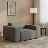 Talamo Italia Lounge-Sessel Cristiana, Lounge-Sessel, 100% Italy, Relaxsessel aus gepolstertem Stoff, Cm 160x95h70, Grau