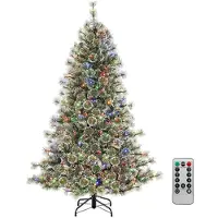KOMFOTTEU Künstlicher Weihnachtsbaum mit 350 Lichtern & 598 Zweigspitzen, Christbaum mit Einer kabellosen Fernbedienung, Partybaum aus PVC für Geschäfte, Haus, Büro