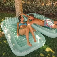 Markenlos Pool-Flöße für Erwachsene Aufblasbares Schwimmfloß fürs Wasser | Schwimmende Lounge für den Geeignet für, See, Fluss, Hinterhof, Partys, Garten, zum Camping und für Urlaubsreisen