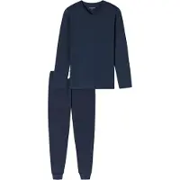 Schiesser Schlafanzug Casual Essentials in Dunkelblau | Gr.: 54