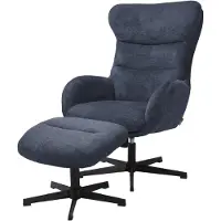 Mr. Deko Relaxsessel Lucito inkl. Fußhocker - drehbar - blau