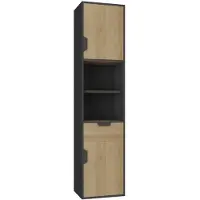 Furniture24 Schrank Nano Na5 Hochschrank Mit Regalen 2 Türiger Jugendzimmer Kleiderschrank Halbschrank