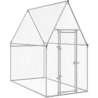 vidaXL Hühnerkäfig Silbern 200x100x190 cm Verzinkter Stahl