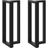 vidaXL Bartischbeine T-Form 2 Stk. Schwarz 40x35x(100-101) cm Stahl