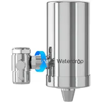 Waterdrop WD-FC-06 Wasserfilter Wasserhahn aus Rostfreiem Stahl, Kohleblock Wasserfiltersystem, Leitungswasserfilter, Entfernt Chlor, Schwermetalle und Schlechten Geschmack (1 Filter Enthalten)
