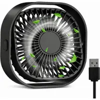 Axvcuxio Mini USB Ventilator,Tragbarer Tischventilator mit 360° Drehbarer Kopf,3 Geschwindigkeitsstufen,Leiser 40db,Antirutschmatte